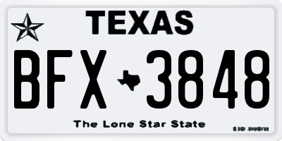 TX license plate BFX3848