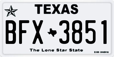 TX license plate BFX3851