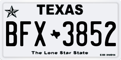 TX license plate BFX3852