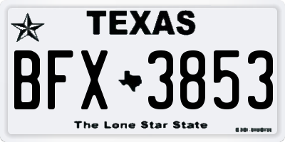 TX license plate BFX3853