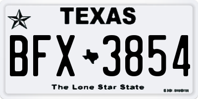 TX license plate BFX3854