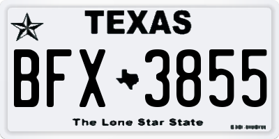 TX license plate BFX3855