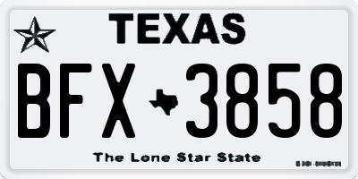 TX license plate BFX3858