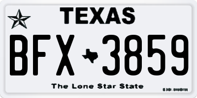 TX license plate BFX3859