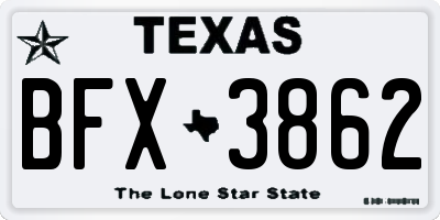 TX license plate BFX3862