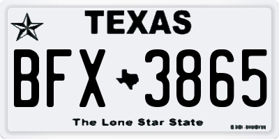 TX license plate BFX3865