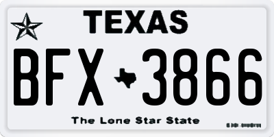 TX license plate BFX3866