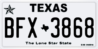 TX license plate BFX3868