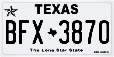 TX license plate BFX3870