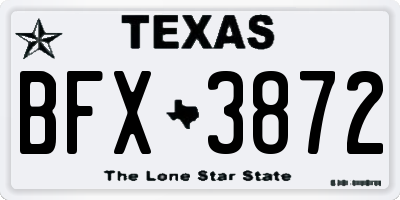 TX license plate BFX3872
