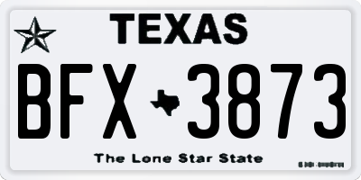 TX license plate BFX3873