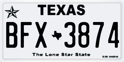 TX license plate BFX3874