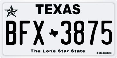 TX license plate BFX3875