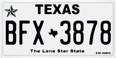TX license plate BFX3878