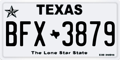 TX license plate BFX3879