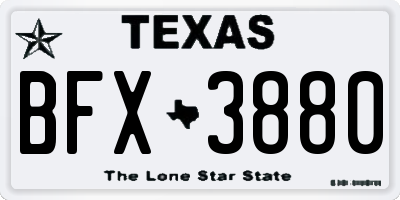 TX license plate BFX3880
