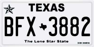 TX license plate BFX3882