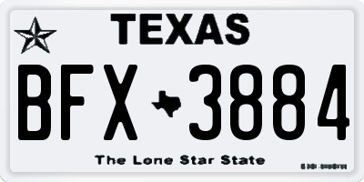 TX license plate BFX3884