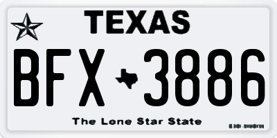 TX license plate BFX3886