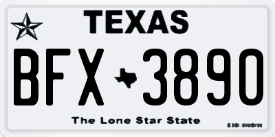 TX license plate BFX3890