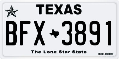 TX license plate BFX3891