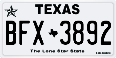 TX license plate BFX3892