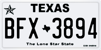 TX license plate BFX3894