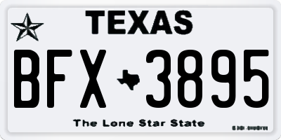 TX license plate BFX3895