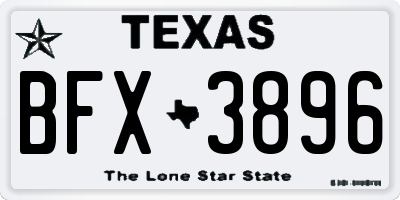 TX license plate BFX3896