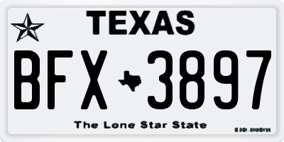 TX license plate BFX3897