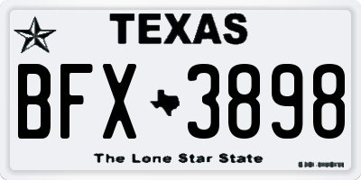 TX license plate BFX3898