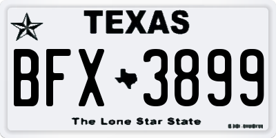 TX license plate BFX3899