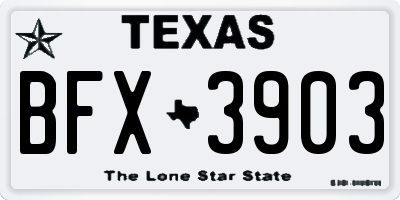 TX license plate BFX3903