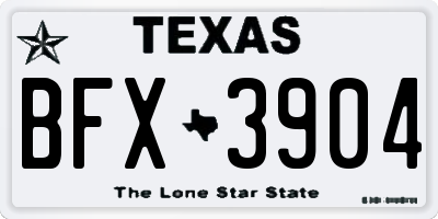TX license plate BFX3904