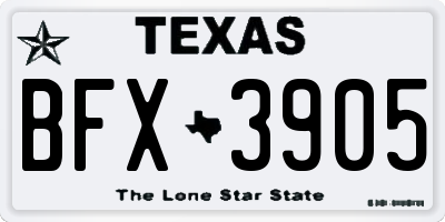 TX license plate BFX3905