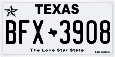 TX license plate BFX3908
