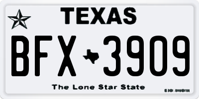 TX license plate BFX3909
