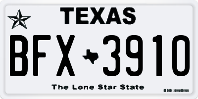 TX license plate BFX3910