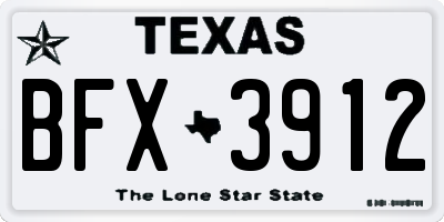 TX license plate BFX3912