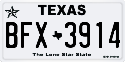 TX license plate BFX3914