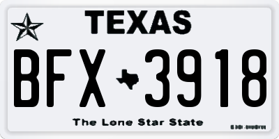TX license plate BFX3918