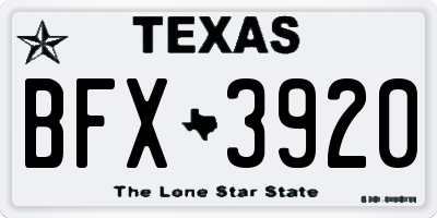 TX license plate BFX3920