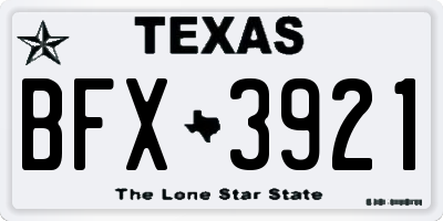 TX license plate BFX3921
