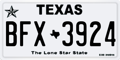 TX license plate BFX3924