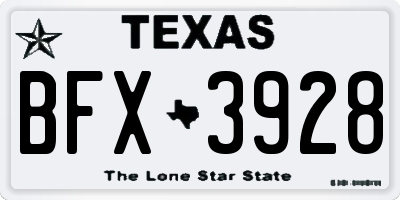 TX license plate BFX3928