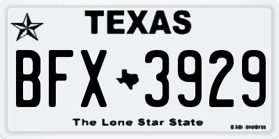 TX license plate BFX3929