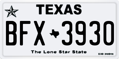 TX license plate BFX3930