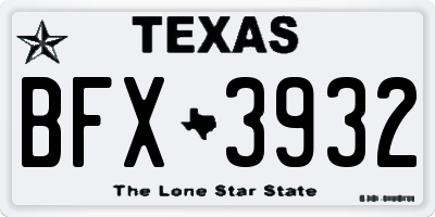 TX license plate BFX3932