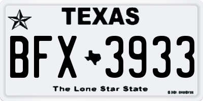 TX license plate BFX3933