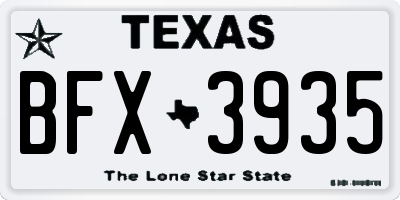 TX license plate BFX3935